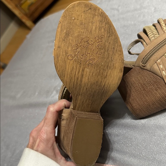 Naughty Monkey Leather Boho Chic Heels size 7.5 - Picture 6 of 7